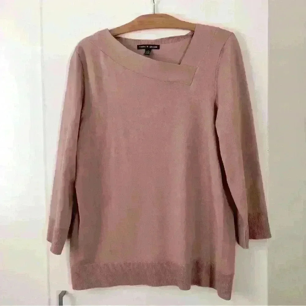 Dusty rose fine knit  top NWOT